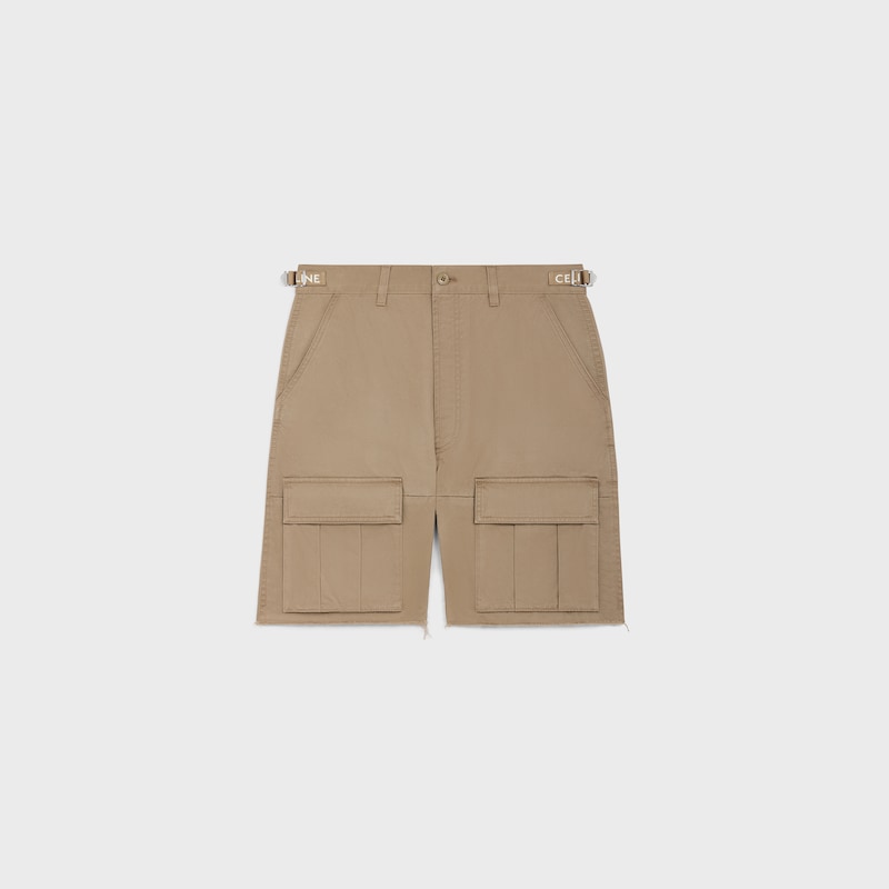 celine cargo shorts in cotton - TAUPE -  - 1 | CELINE