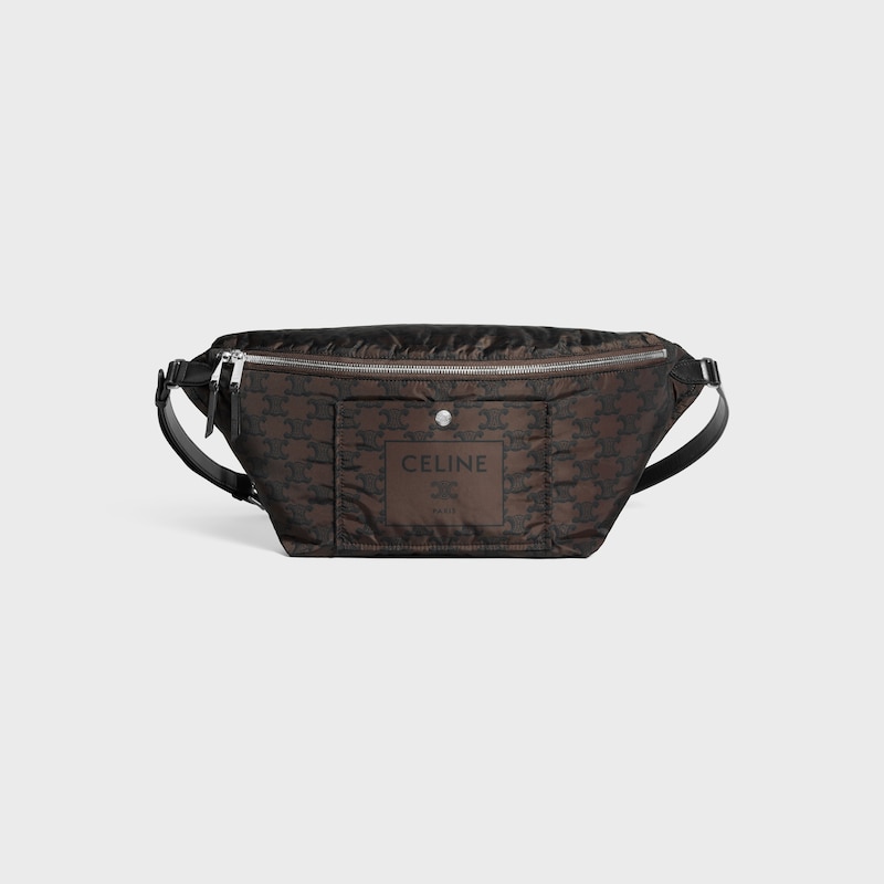 SLINGBAG CELINE PADDED IN NYLON AND CALFSKIN - BROWN / BLACK - CROSS-BODY BAGS - 1 | CELINE