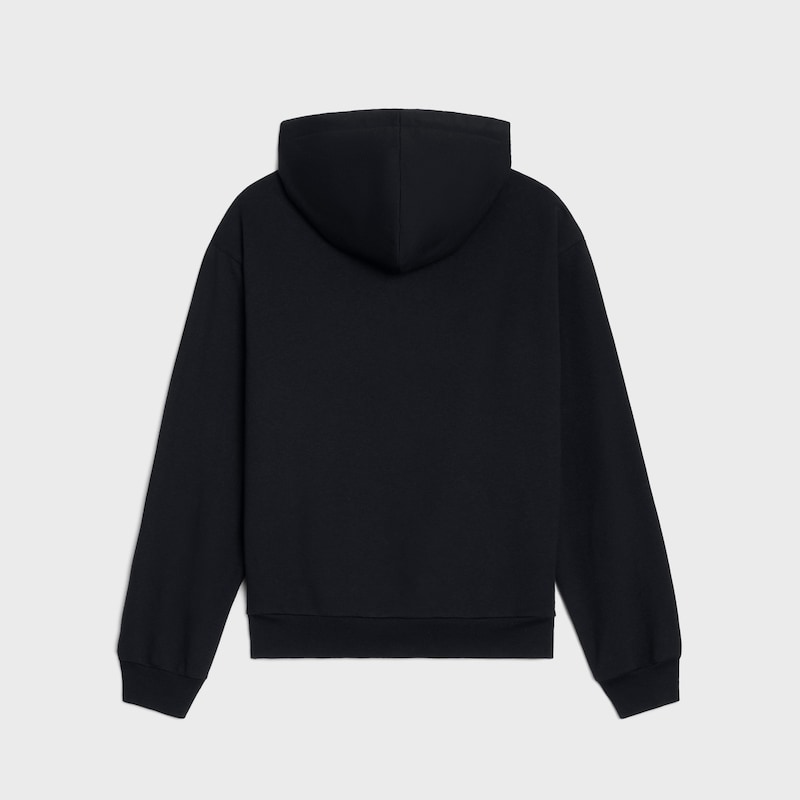 triomphe loose hoodie IN cashmere  cotton - BLACK / WHITE -  - 1 | CELINE