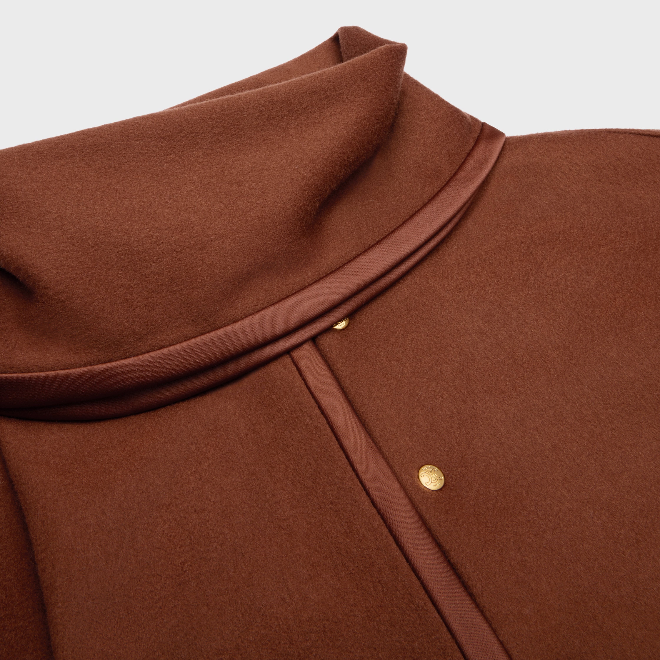 scarf jacket IN WOOL CLOTH - COGNAC | CELINE