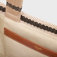 small cabas thais in STRIPED TEXTILE WITH TRIOMPHE - BEIGE / BLACK - OTHER LINES - 1 | CELINE