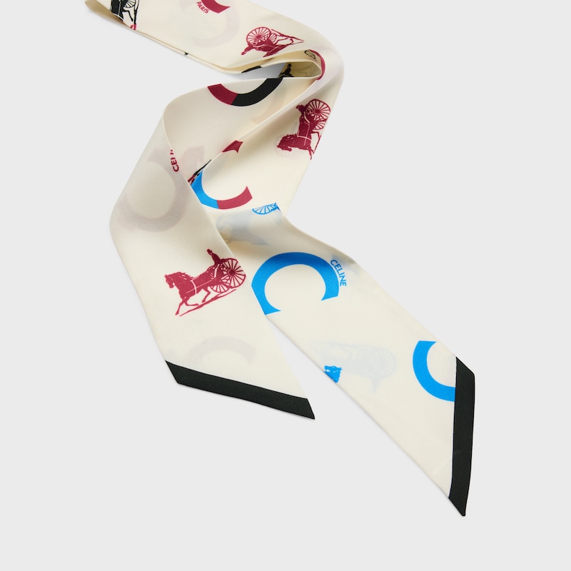 Lavalliere IN CELINE SULKY SILK TWILL - VANILLA/BLUE/BROWN -  - 1 | CELINE