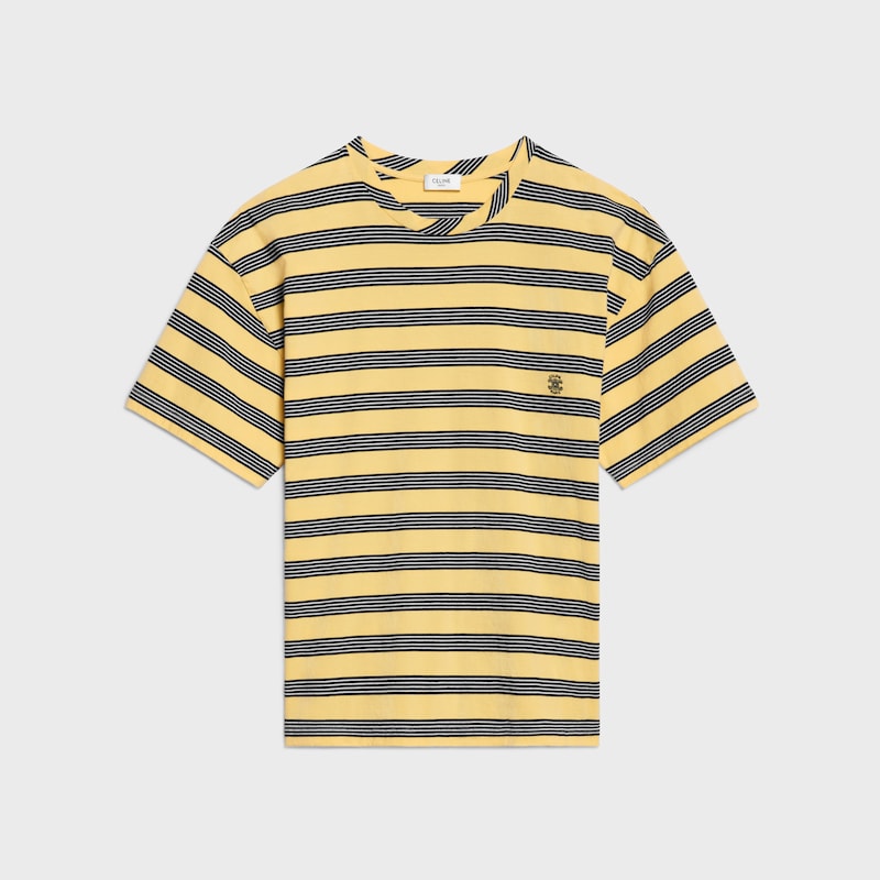 t-shirt IN STRIPED COTTON JERSEY - VINTAGE YELLOW/BLACK/OFF WHITE -  - 1 | CELINE