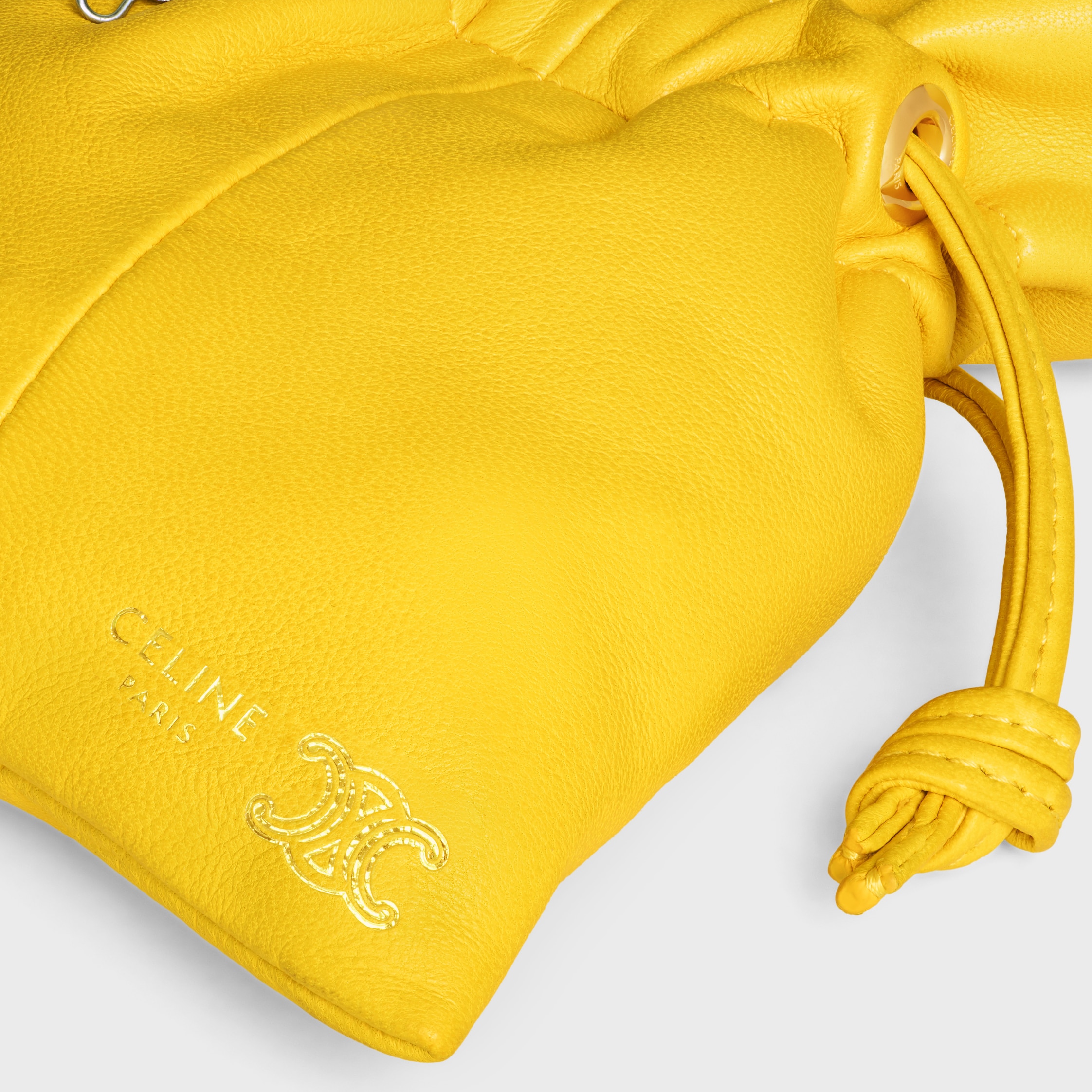 MICRO CRYSTAL POUCH IN SMOOTH LAMBSKIN - ULTRA YELLOW | CELINE
