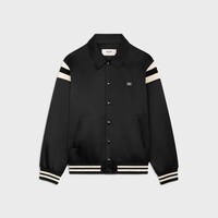 triomphe teddy jacket in satin - BLACK -  - 1 | CELINE
