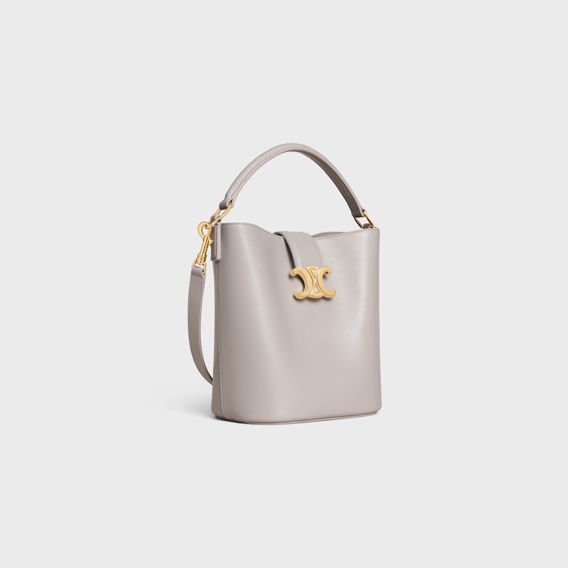 SMALL BUCKET LOUISE IN SMOOTH CALFSKIN - SOFT GREY - CROSS-BODY BAGS - 1 | CELINE