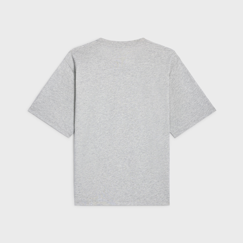 t-shirt loose jersey coton - VINTAGE GREY MELANGE / NAVY -  - 1 | CELINE