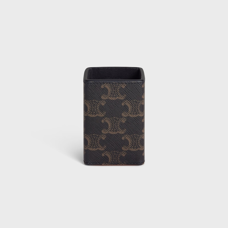 Perfume Holder 100ml in Triomphe Canvas and Calfskin - TAN - SMALL GIFTS - 1 | CELINE