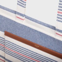 Large Cabas Thais in STRIPED TEXTILE AND CALFSKIN - MULTICOLOR - OTHER LINES - 1 | CELINE