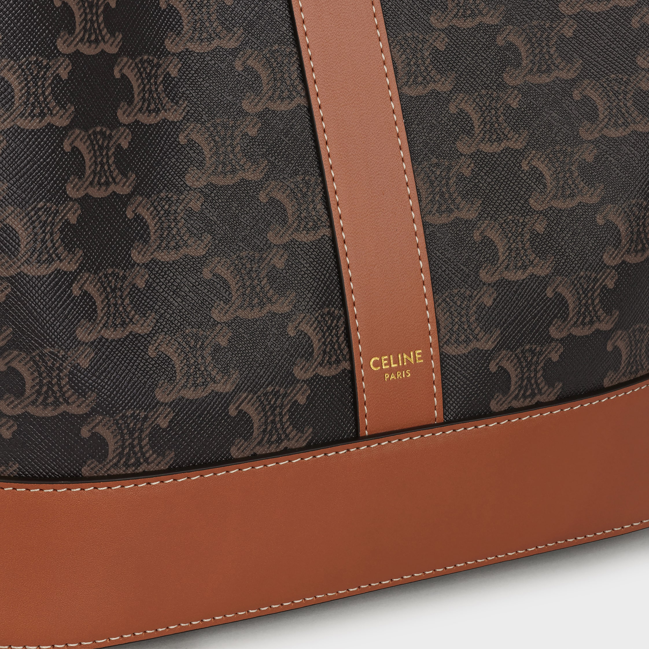 ☆☆CELINE☆☆ 24FW (191132CAS 04LU) Women’s Triomph Tote B Celine Medium Bucket 191132Cas.04Lu Triomphe Canvas Calf Tan
