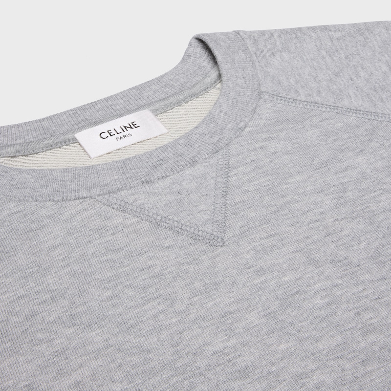 blason sweatshirt IN cashmere cotton - GREY MELANGE/CREAM -  - 1 | CELINE