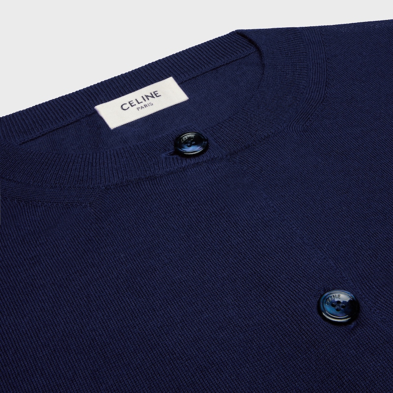 cardigan IN thin cashmere - NAVY -  - 1 | CELINE