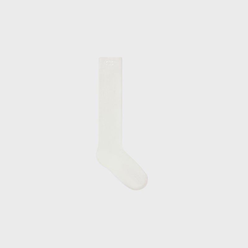 long triomphe socks IN cotton - OFF WHITE -  - 1 | CELINE