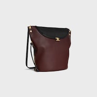 BUCKET SOFT TRIOMPHE IN SUPPLE SHINY LAMBSKIN - DARK BROWN / BLACK - NEW - 2 | CELINE