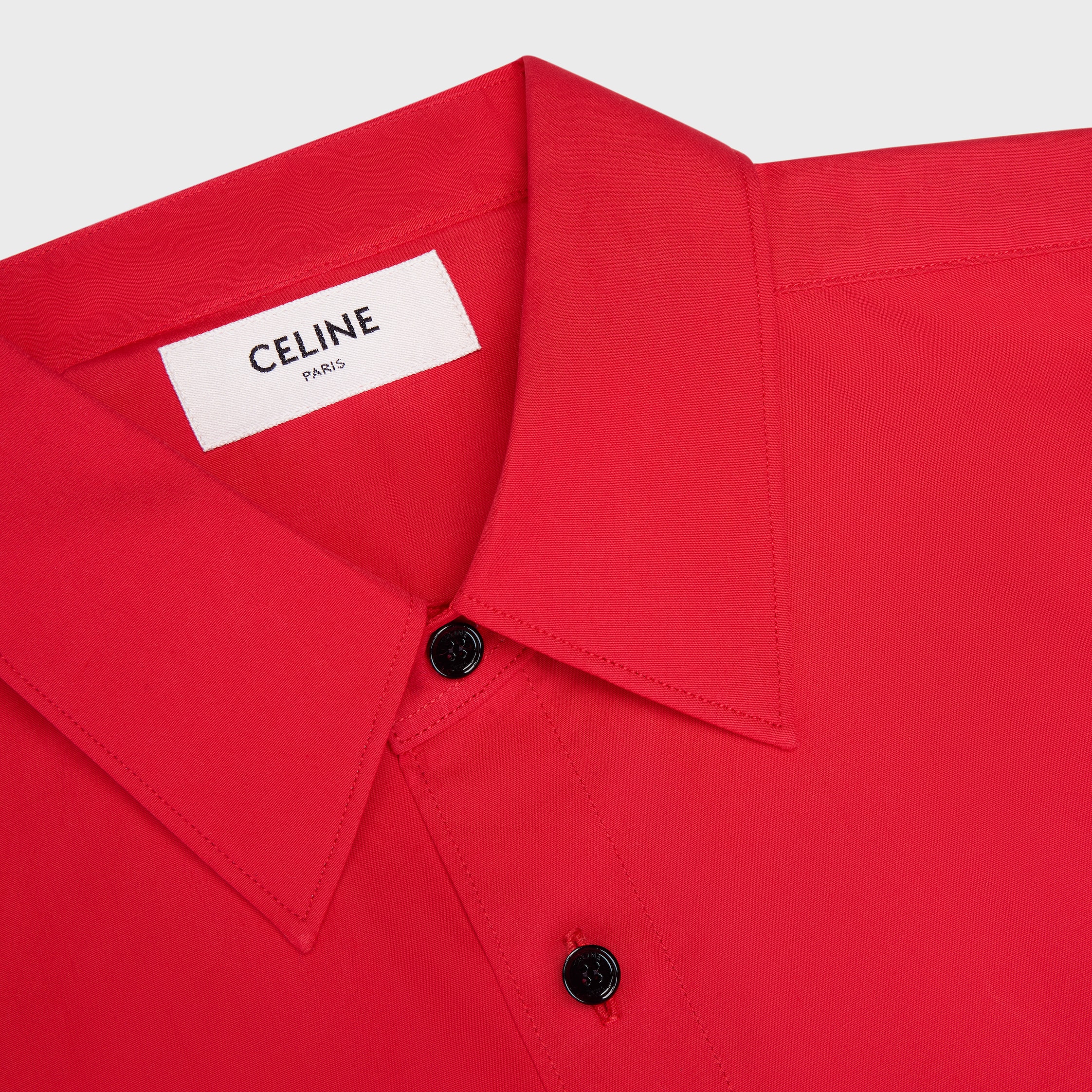 loose shirt IN COTTON POPLIN - ROUGE VIF | CELINE