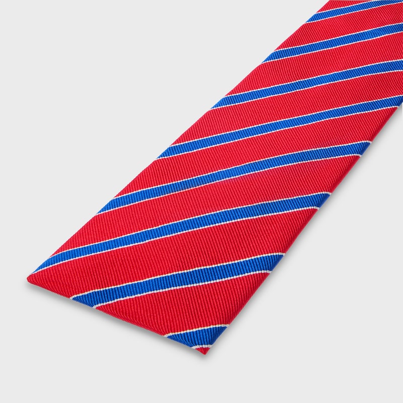 GRAVATA EM SEDA LISTRADA - VERMELHO/AZUL/BRANCO - - 1 | CELINE