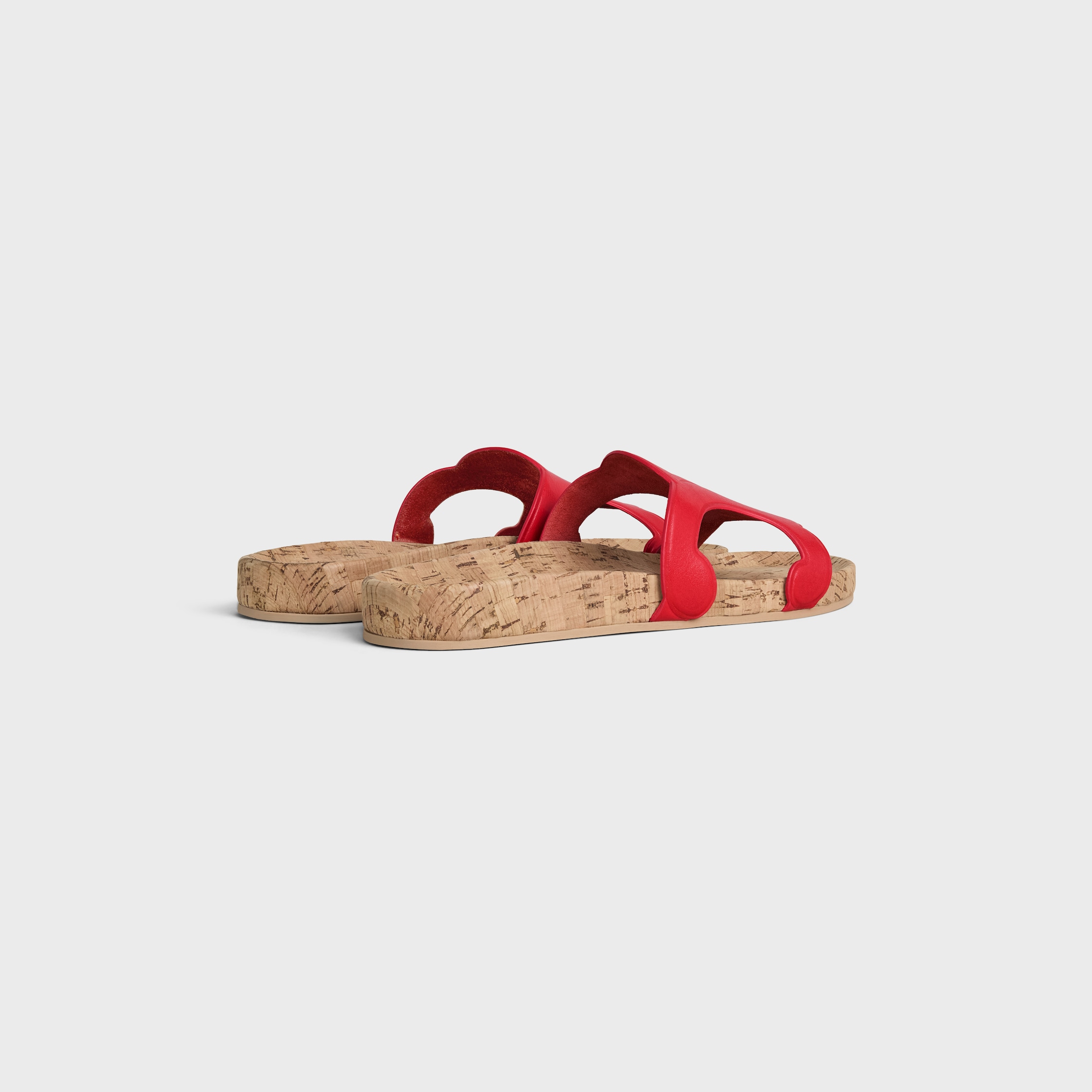 TRIOMPHE SLIDE IN SHINY CALFSKIN - ULTRA RED | CELINE