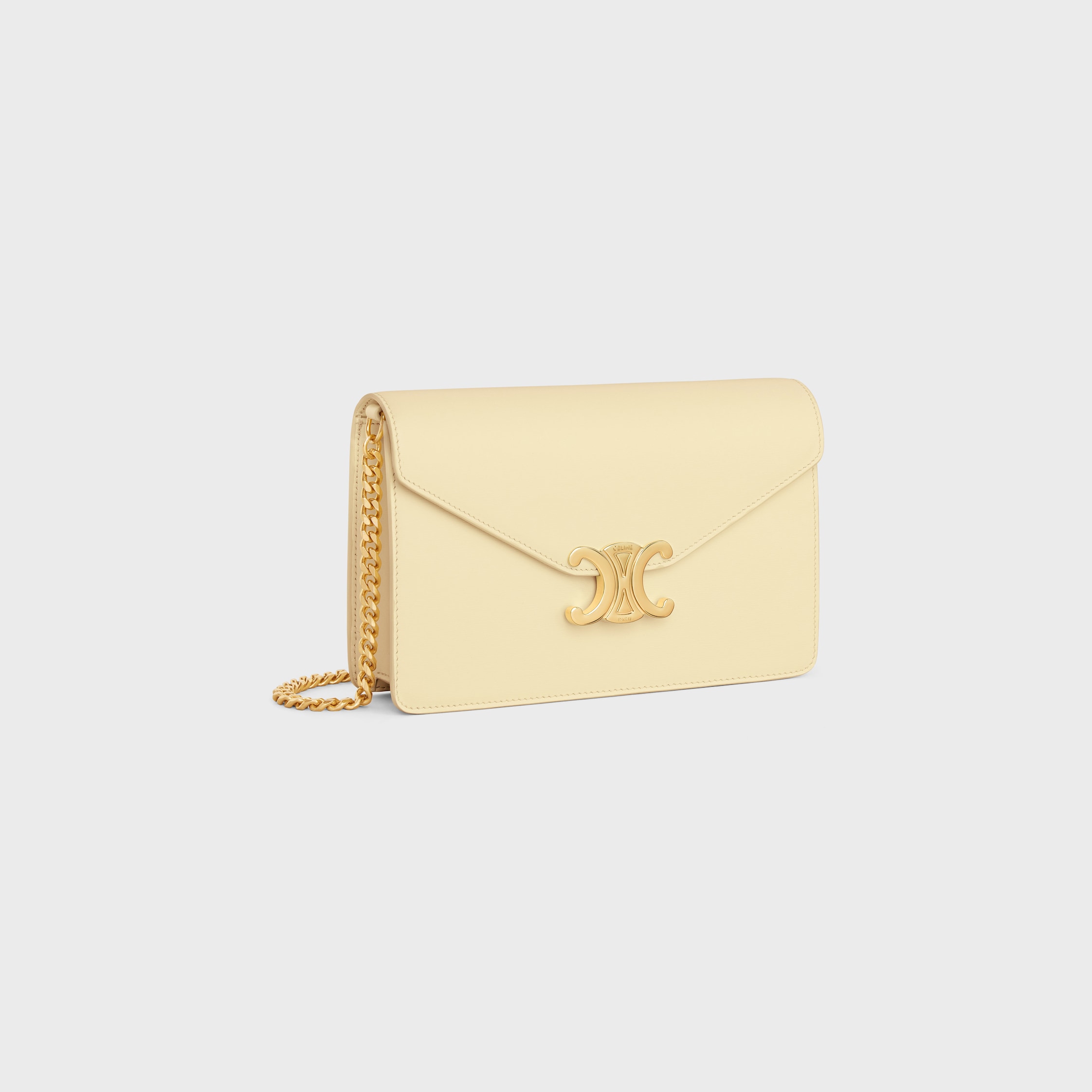 【CELINE】WALLET ON CHAIN MARGO WALLET ON CHAIN MARGO IN Shiny calfskin - BLACK | CELINE