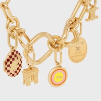Celine Charms Sulky Medal in Enamel and Brass with Gold Finish - GOLD / YELLOW / PINK / ORANGE - CELINE CHARMS - 2 | CELINE