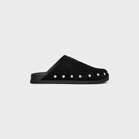 CELINE PITEA TRIOMPHE MULE IN SUEDE CALFSKIN - BLACK -  - 1 | CELINE
