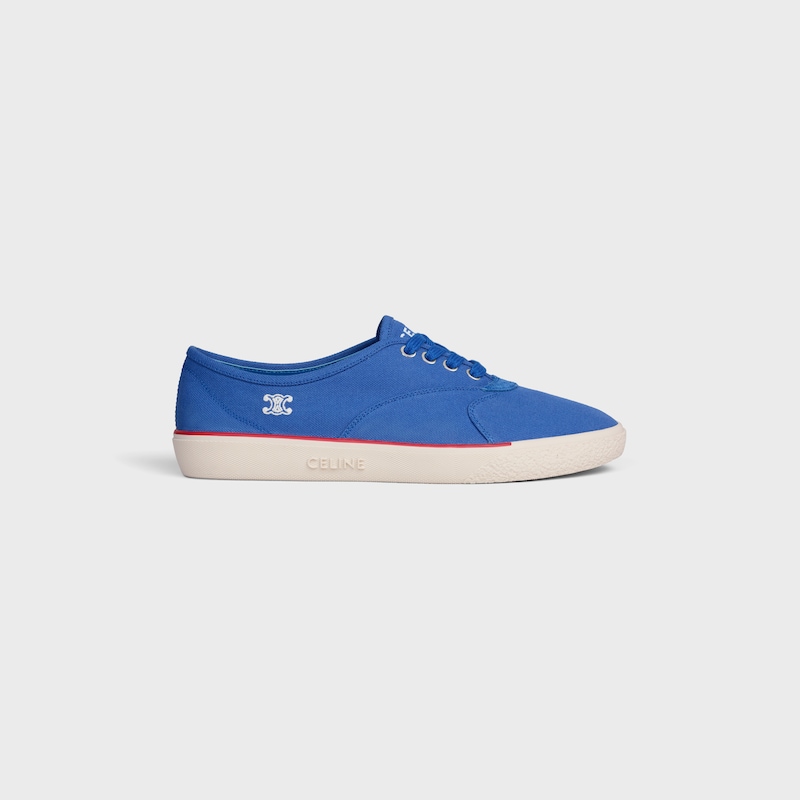 ALAN SNEAKER IN CANVAS AND SUEDE CALFSKIN - BLUE JEAN -  - 1 | CELINE