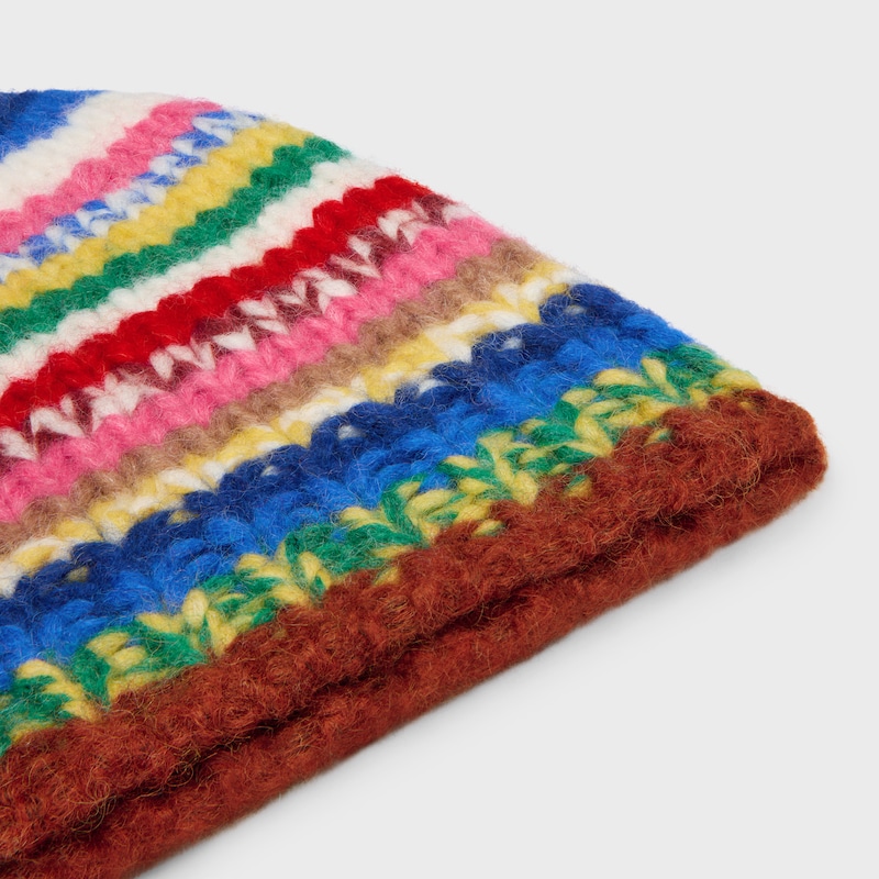 BEANIE IN MOULINE ALPACA AND WOOL - MULTICOLOR -  - 1 | CELINE