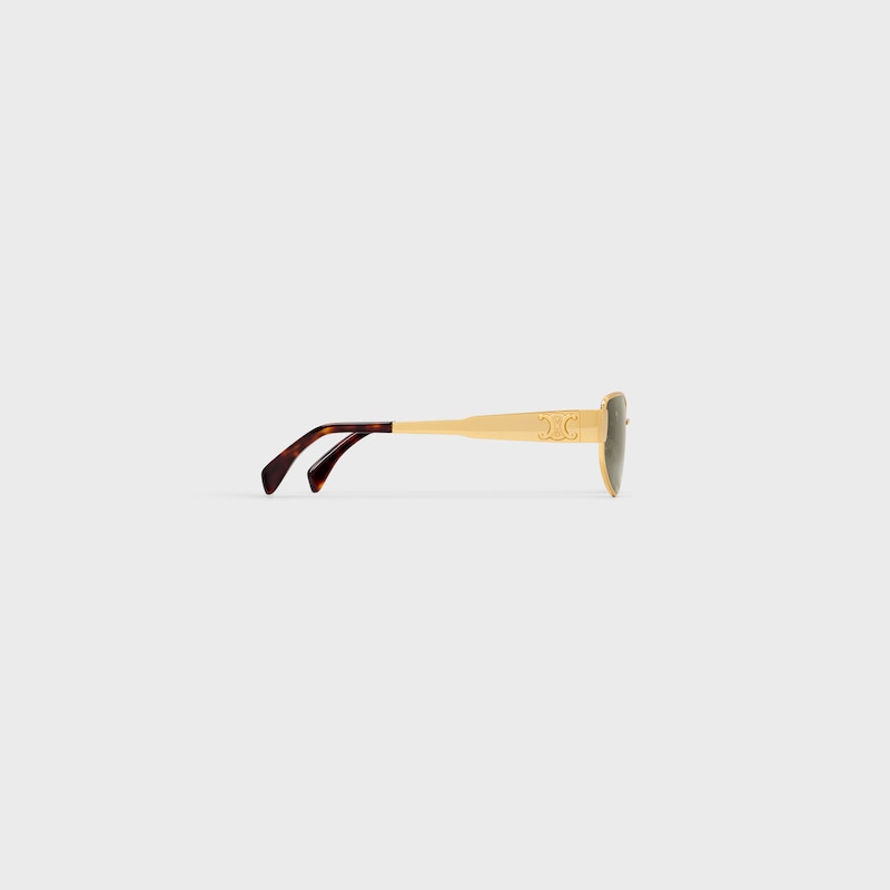 Triomphe Metal 04 Sunglasses in Metal - GOLD / GREEN -  - 1 | CELINE