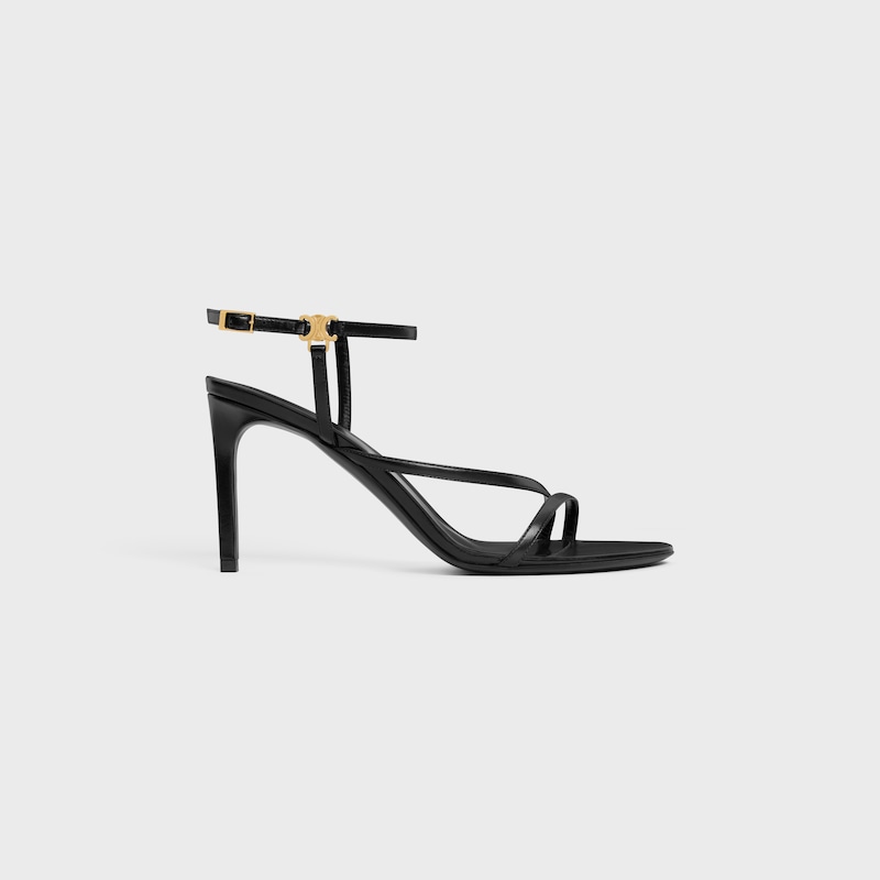CELINE AVA SANDAL IN LAMBSKIN - BLACK -  - 1 | CELINE