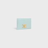 CARD HOLDER TRIOMPHE IN Shiny calfskin - POWDER BLUE - COIN AND CARD HOLDERS - 2 | CELINE