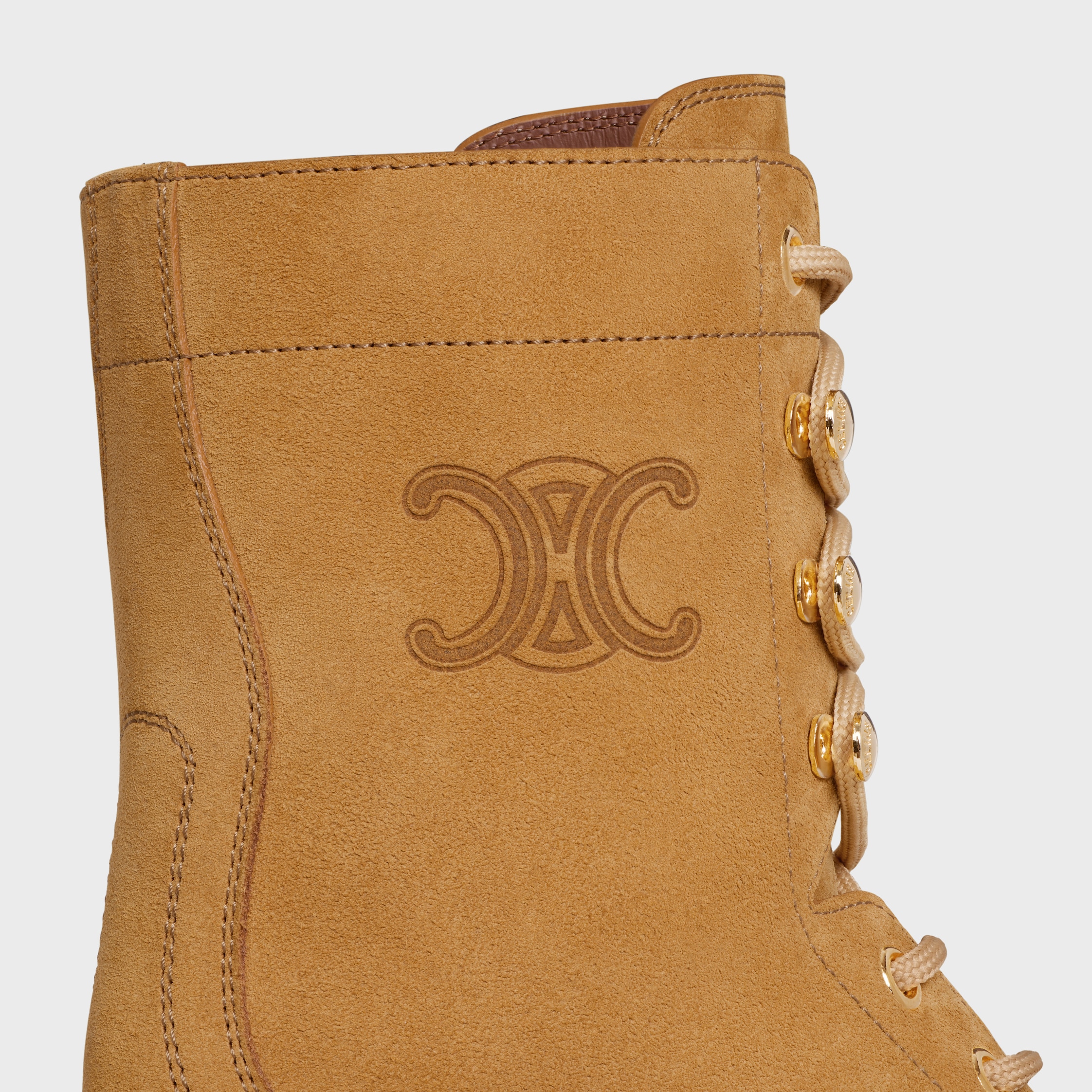CELINE TRIOMPHE RANGERS MID LACE-UP BOOT IN SUEDE CALFSKIN