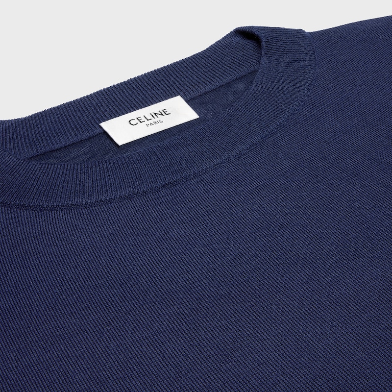 crewneck sweater IN thin cashmere - NAVY -  - 1 | CELINE