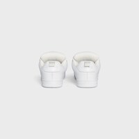 CELINE HUNTINGTON LOW LACE-UP SNEAKER IN GRAINED LEATHER AND MESH - OPTIC WHITE -  - 2 | CELINE