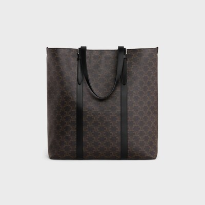 CABAS WITH BUCKLE in TRIOMPHE CANVAS AND CALFSKIN - BLACK - TRIOMPHE CANVAS - 6 | CELINE