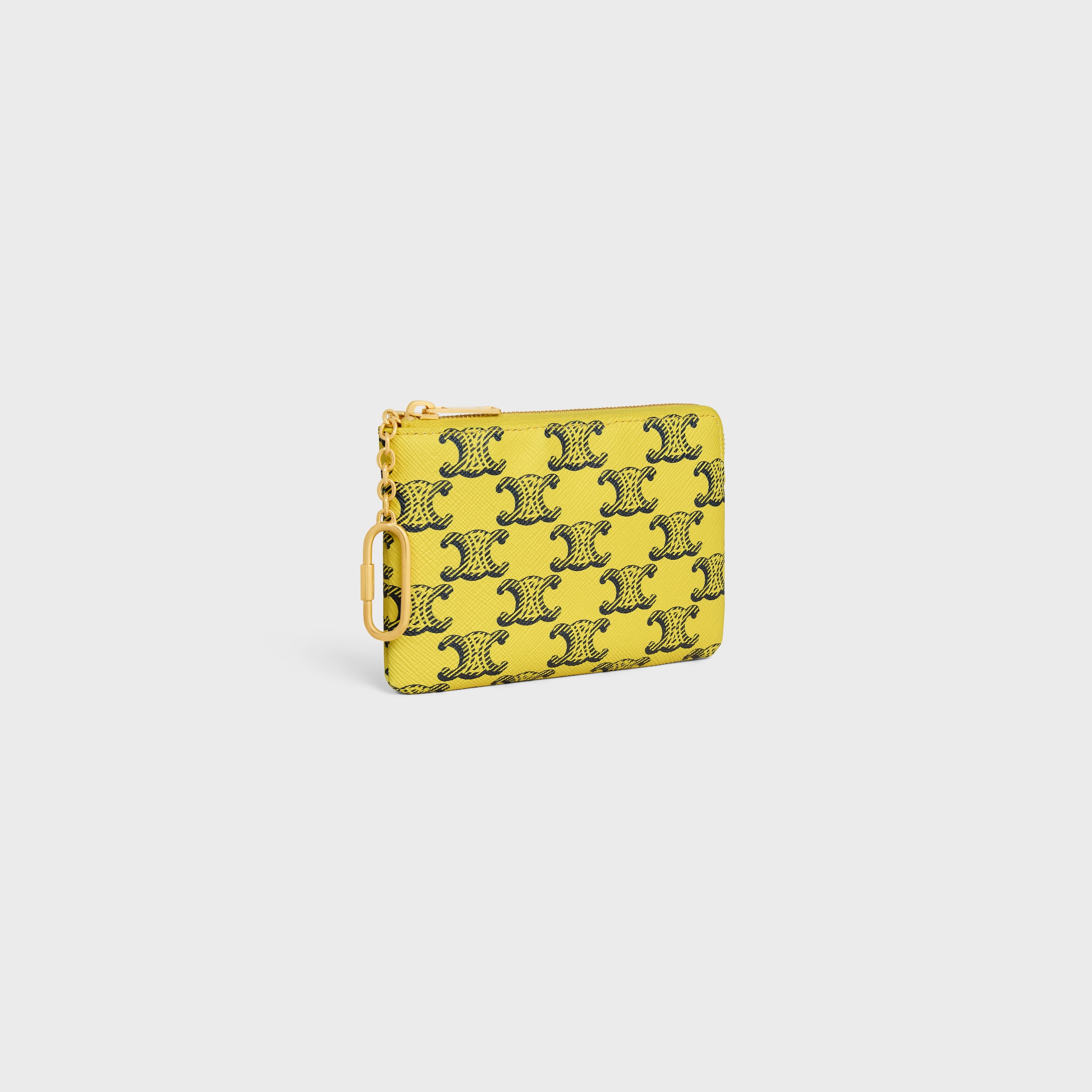 Coin Purse IN TRIOMPHE CANVAS - YELLOW / NAVY | CELINE