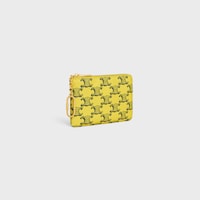 Coin Purse  IN TRIOMPHE CANVAS - YELLOW / NAVY - COIN AND CARD HOLDERS - 2 | CELINE
