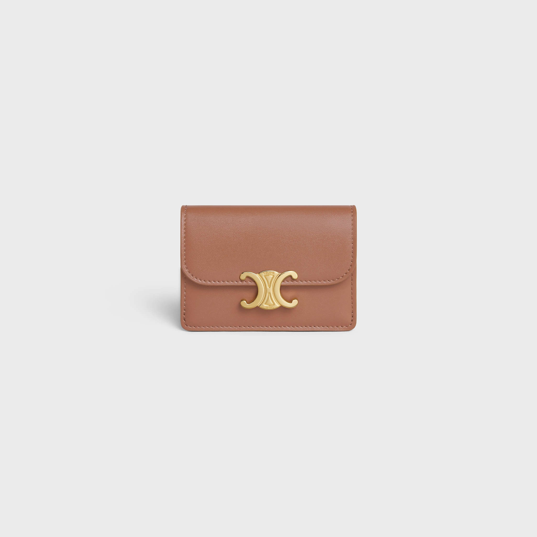 ☆☆CELINE☆☆ 24FW (10D782CQH 04LU) Women’s Half Wallet SMALL FLAP WALLET TRIOMPHE IN TRIOMPHE CANVAS - TAN | CELINE