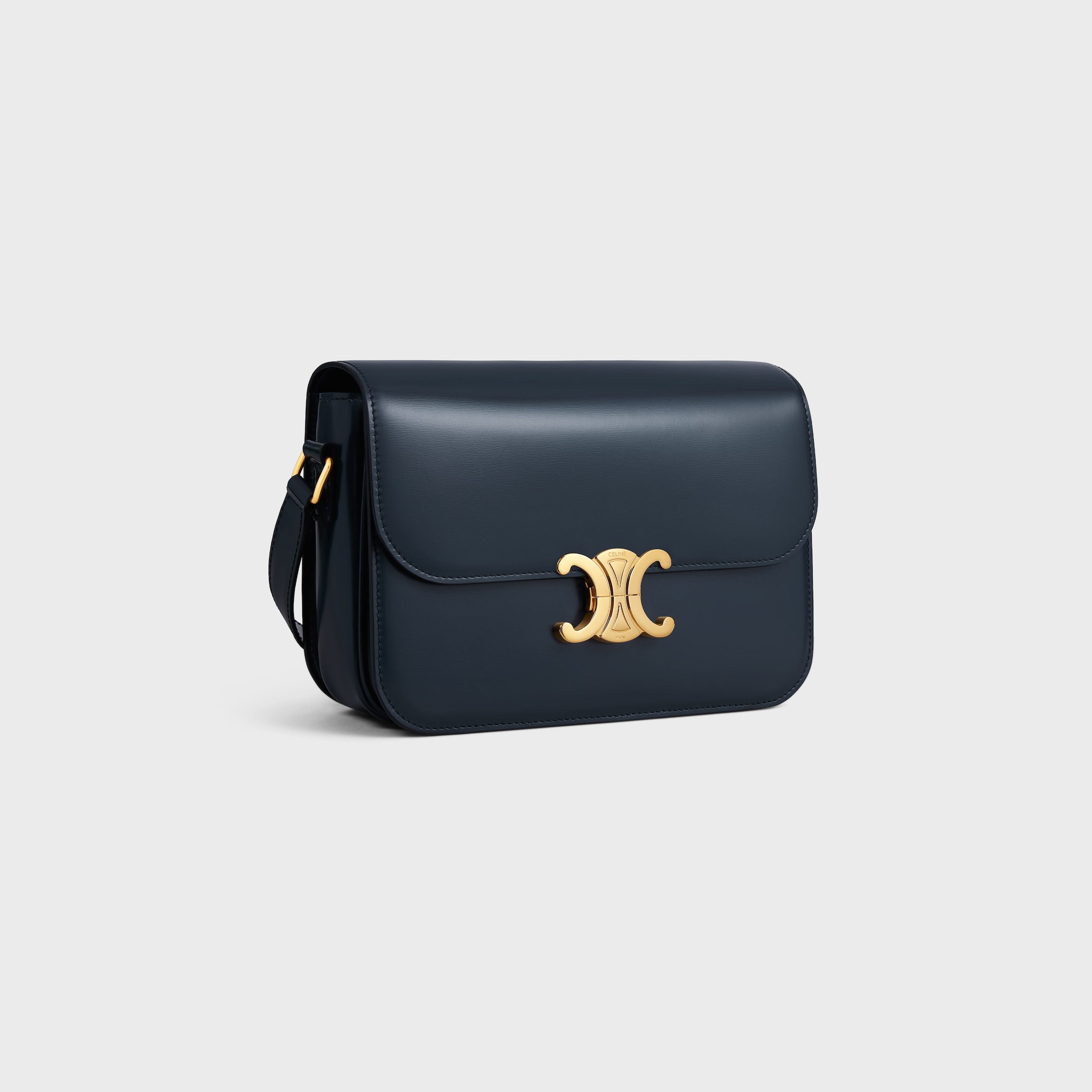 CELINE ブギーバッグ　トリオンフ　ホースビット　キルティング　レザー　紺色 CELINE ブギーバッグ トリオンフ ホースビット キルティング