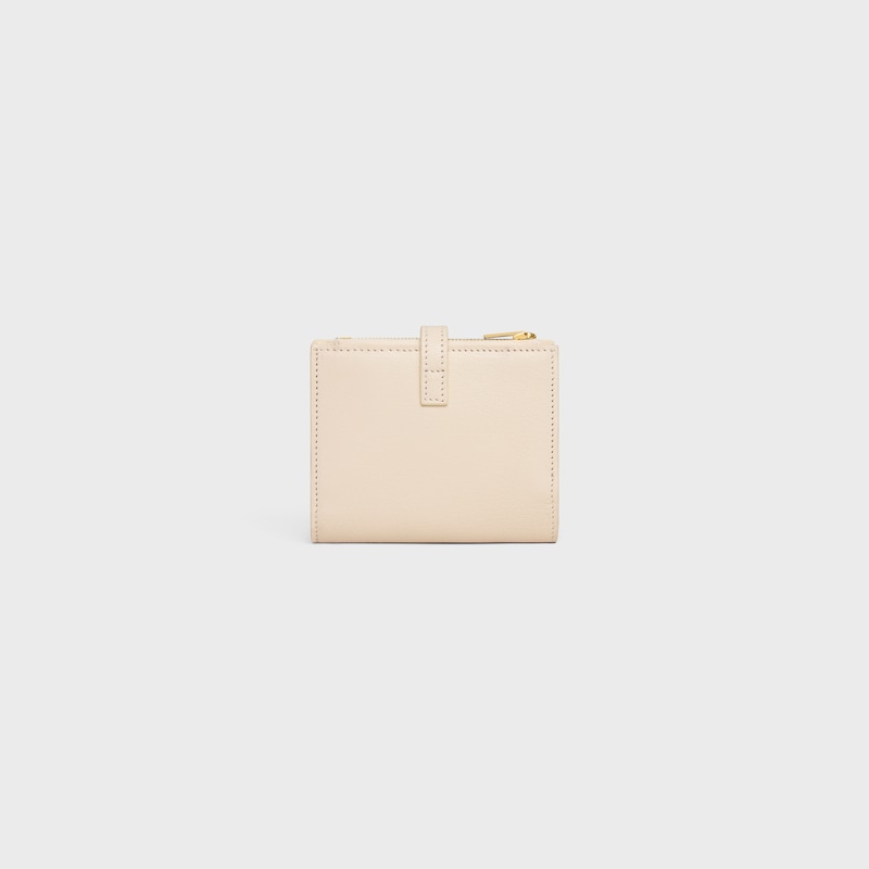 TRIOMPHE PONTET羊皮革短款錢包 - 奶白色 - 新品 - 1 | CELINE