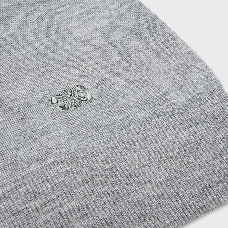 crewneck sweater IN thin cashmere - GREY -  - 1 | CELINE