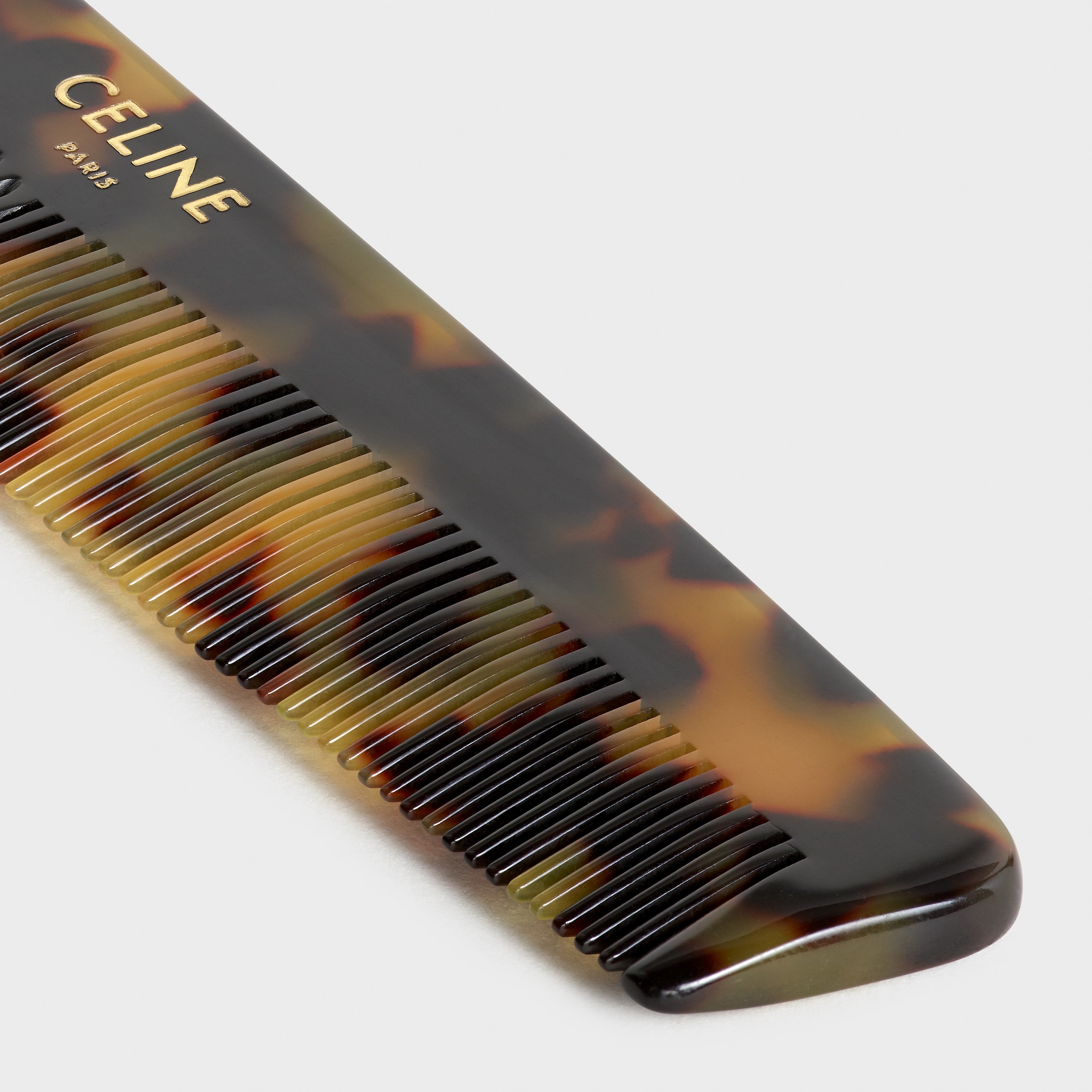 HAIR COMB WITH CASE IN POROSUS CROCODILE - BLACK | CELINE