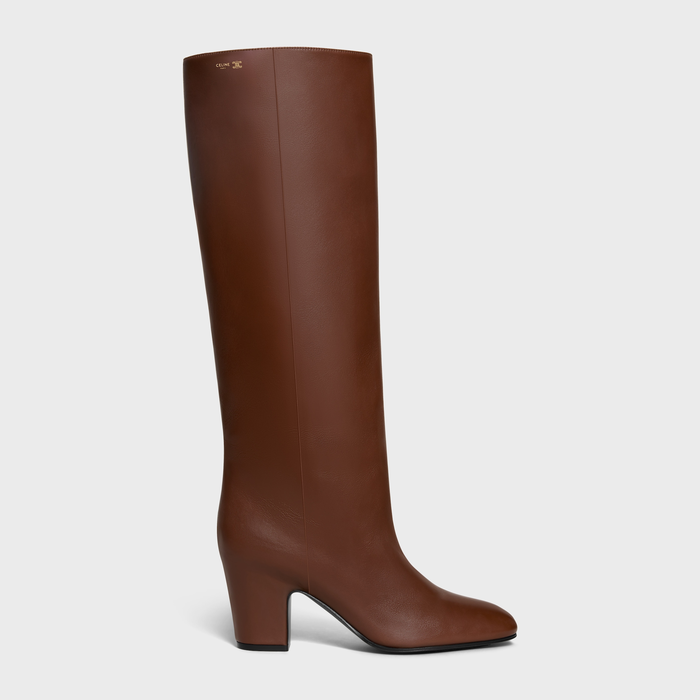 ICONIC - HIGH BOOT IN CALFSKIN - CHOCOLATE | CELINE