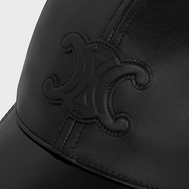 triomphe baseball cap in lambskin - BLACK -  - 1 | CELINE