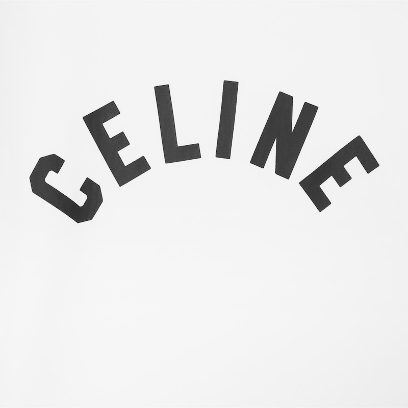 regular t-shirt IN RIBBED COTTON JERSEY - OPTIC WHITE / BLACK -  - 1 | CELINE