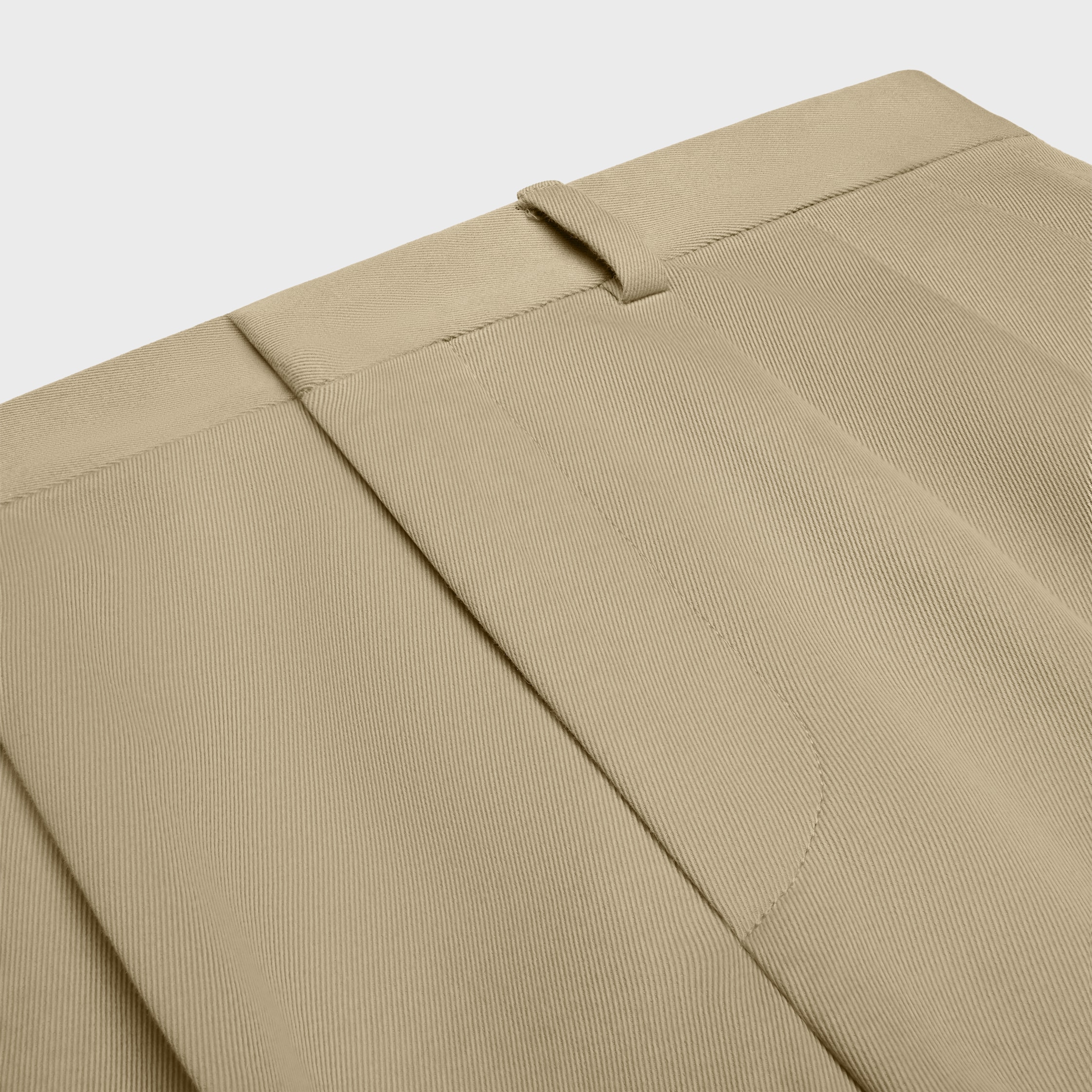 pleated trousers IN cotton and wool gabardine - BEIGE MILITAIRE