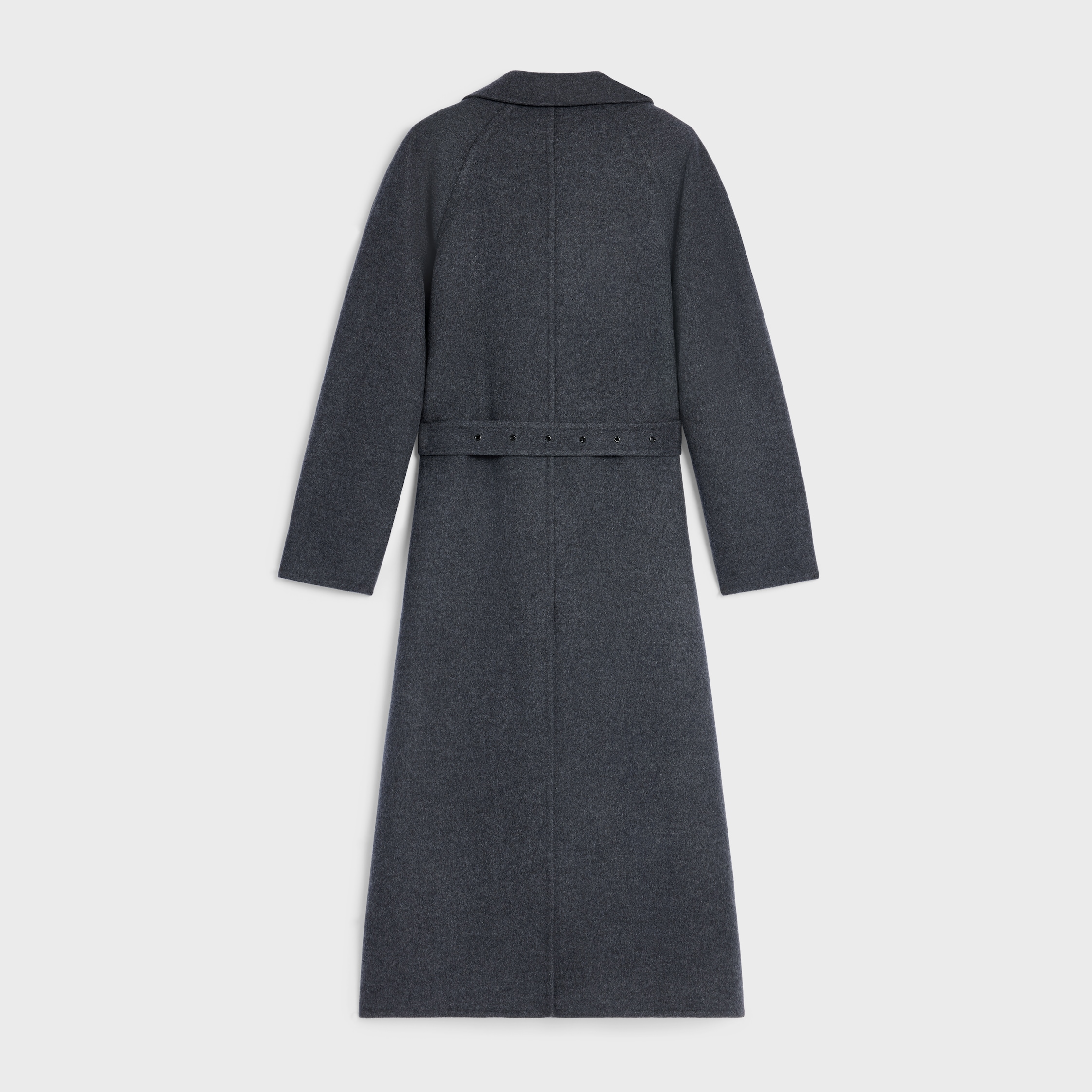 wrapped coat IN double-face wool cashmere - ANTHRACITE MELANGE