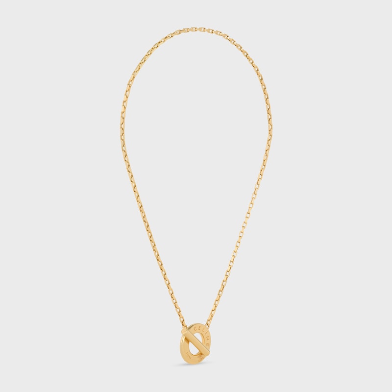 Celine Disc Necklace in Brass with Gold Finish - GOLD -  - 1 | CELINE
