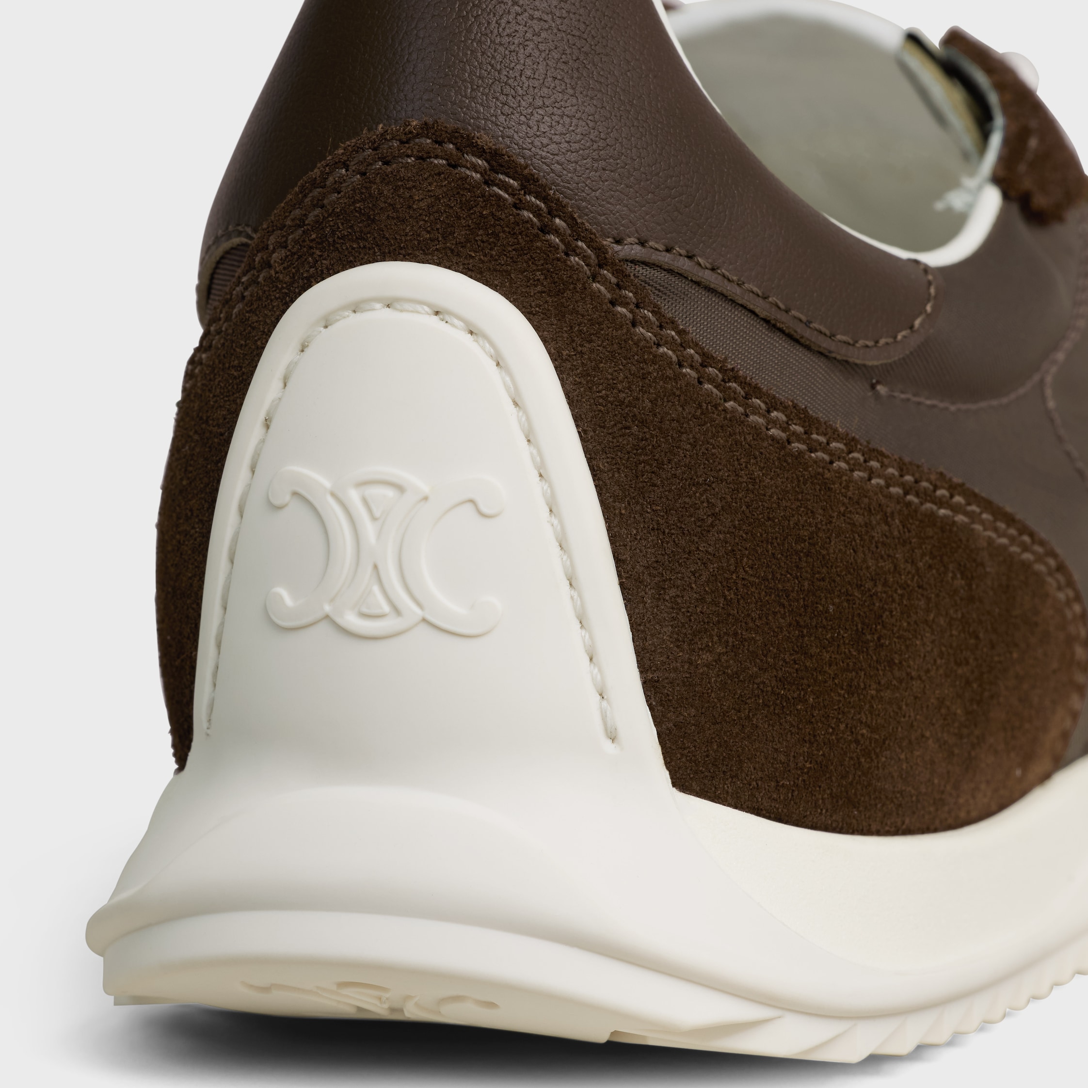 RACER SNEAKER IN NYLON, SUEDE CALFSKIN AND CALFSKIN - KHAKI/ECRU