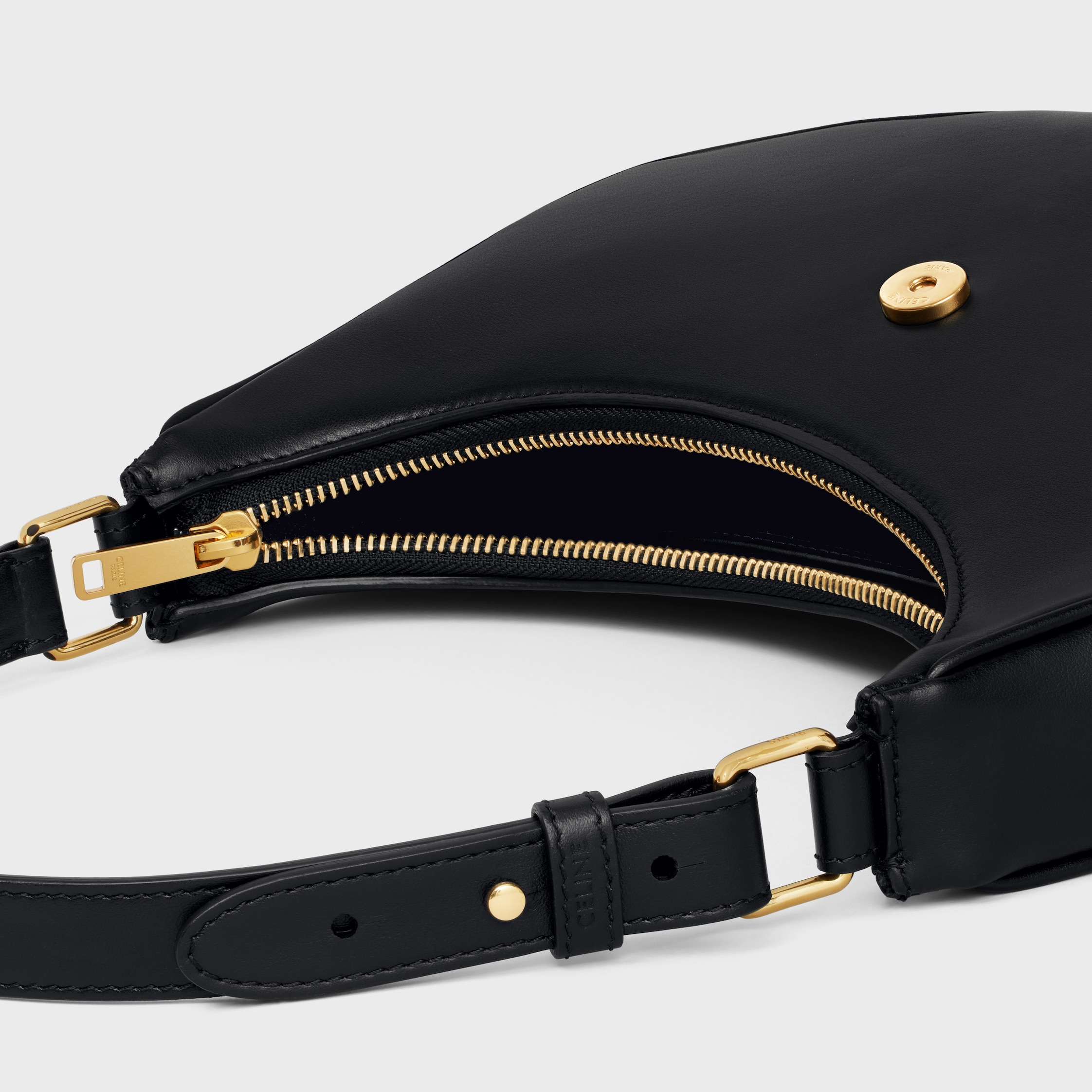 MEDIUM AVA TRIOMPHE BAG IN smooth Calfskin - BLACK | CELINE