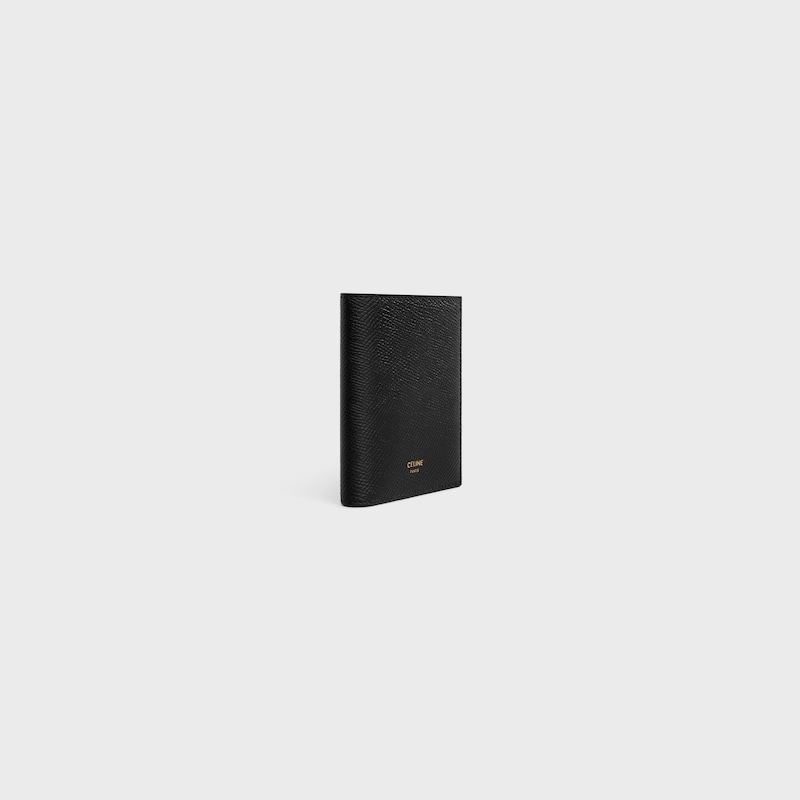 COMPACT WALLET TRIOMPHE CHARMS IN GRAINED CALFSKIN - BLACK - GIFT FINDER - 1 | CELINE