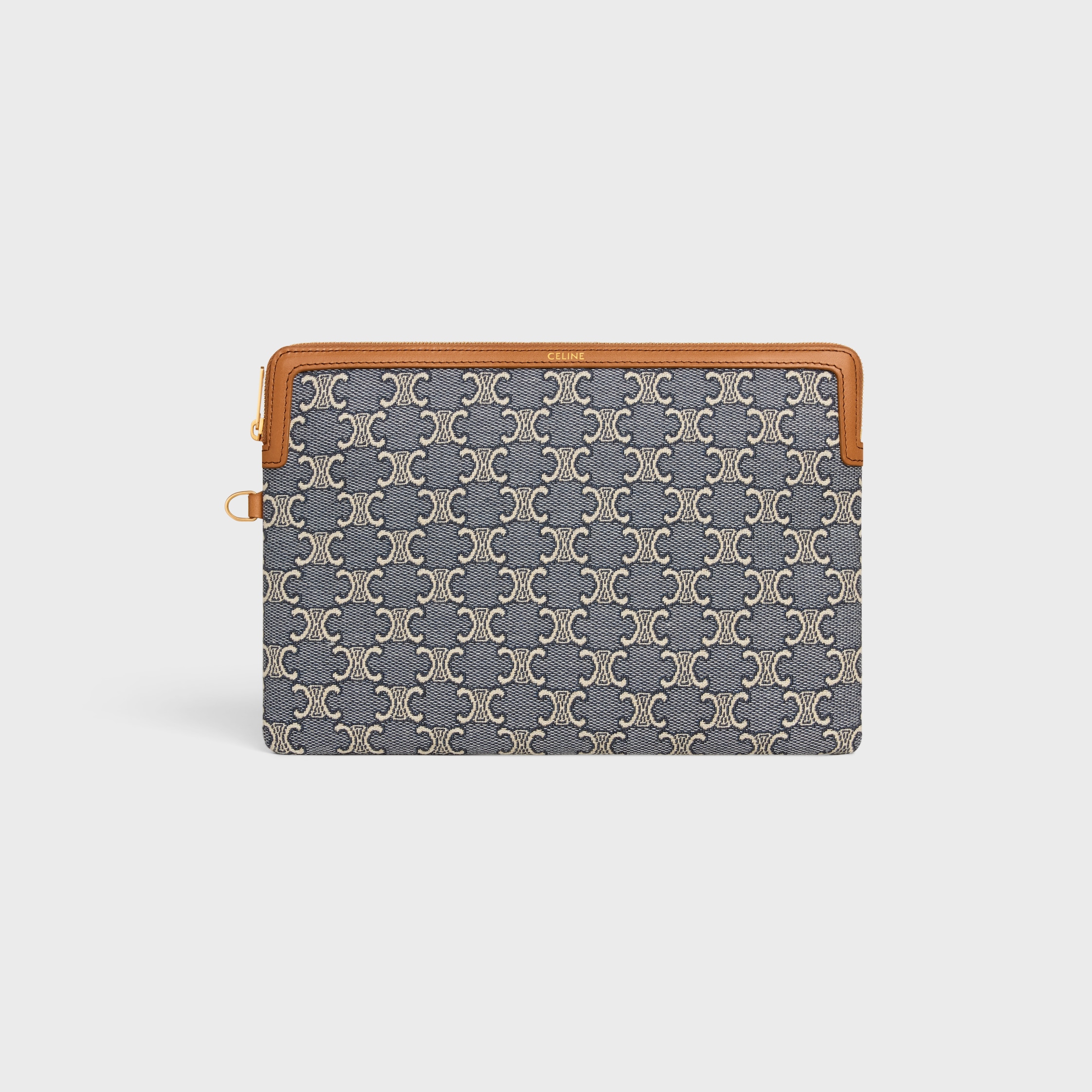 SMALL POUCH WITH STRAP CUIR TRIOMPHE IN JACQAURD TRIOMPHE ALL OVER